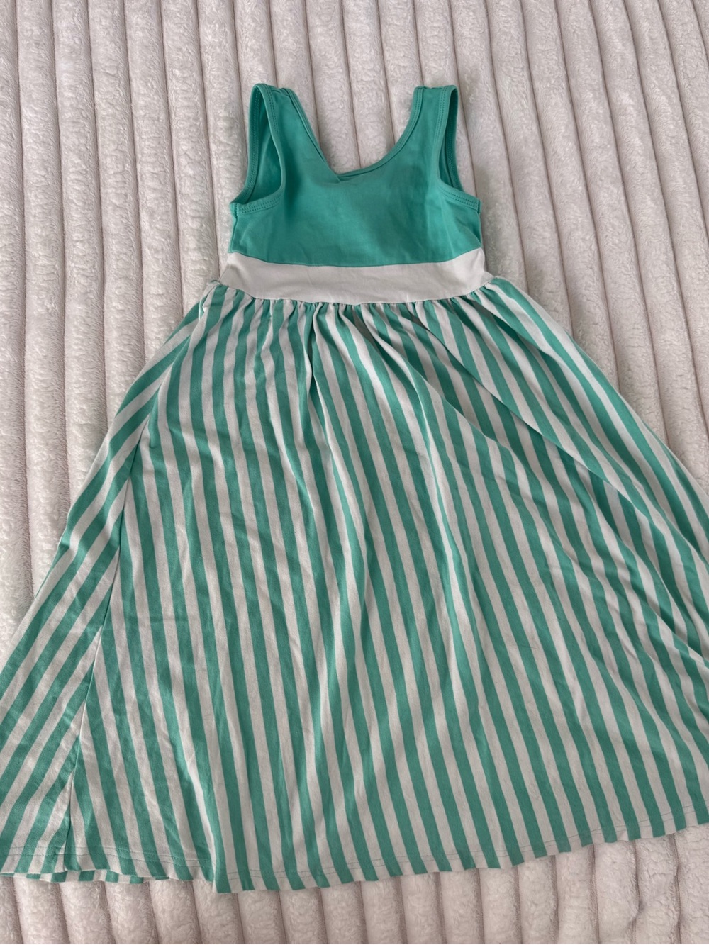 Pearls & Piggytails Green and White Striped Sleeveless maxi Dress